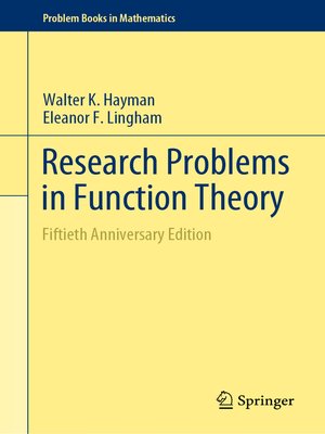 cover image of Research Problems in Function Theory